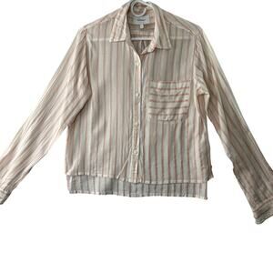 Current/Elliott “The Georgia” White & Pink Striped Shirt – Size 1